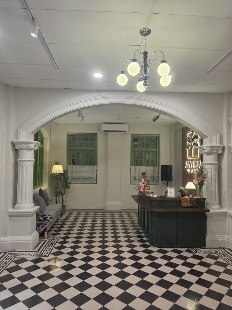 Heritage reception area at Arvena Living